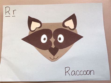 R Is For Raccoonletter R Preschool Crafts School Projects