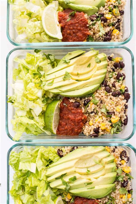 Ever wonder what people are eating in other countries on christmas? Meal-Prep Vegetarian Quinoa Burrito Bowls - Simply Quinoa