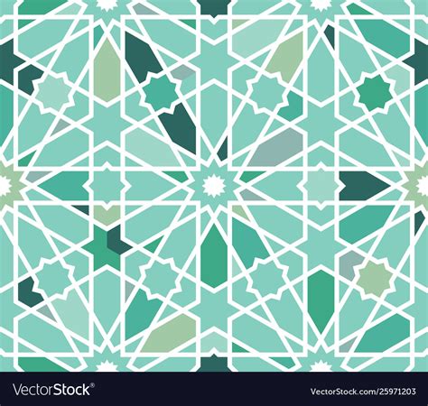 Moroccan Islamic Style Geometric Tile Pattern Vector Image