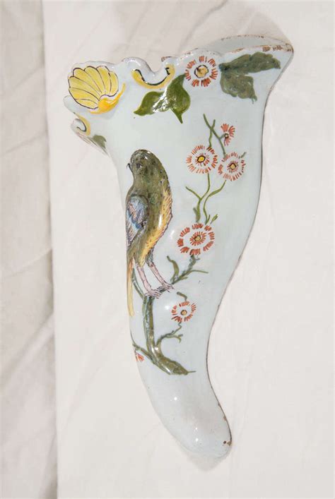 Antique English Delft Wall Pockets Painted With Birds For Sale At 1stdibs