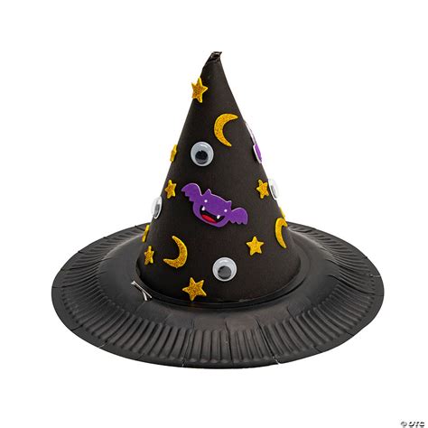 Halloween Witch Paper Plate Hat Craft Kit Makes 12