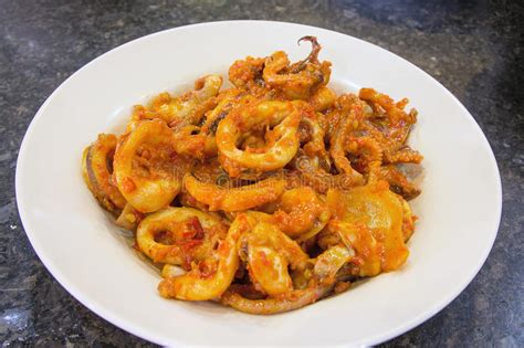 20% off warisan baba nyonya dinner buffet. Nyonya Sambal Chili Calamari Naczynie Zdjęcie Stock ...