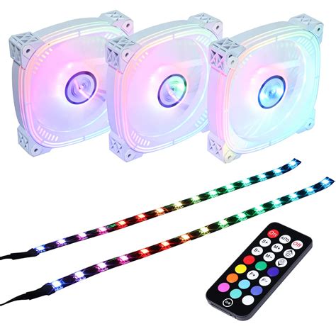 Buy Ds White Pc Case Fans Rainbow Light Rgb 120mm Led Fan For Pc Cases