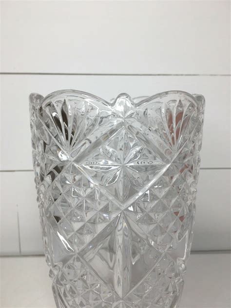 Vintage Clear Beautiful Heavy Crystal Vase Etsy
