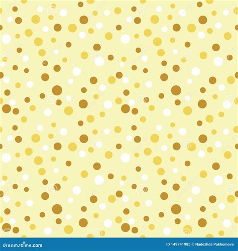 Seamless Polka Dot Pattern In Gold Color Stock Vector Illustration Of