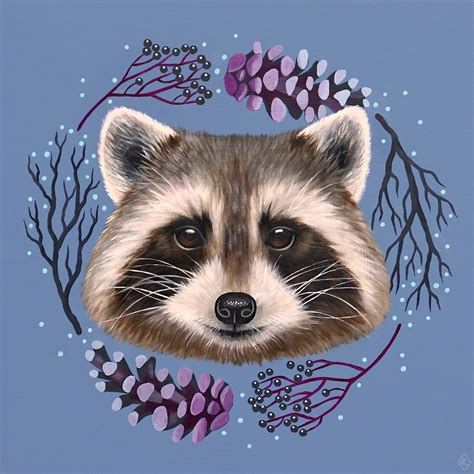 Raccoon Print Raccoon Art Raccoon Illustration Animal Print Etsy