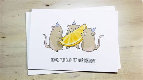 Orange You Glad Its Your Birthday Birthday Card Etsy