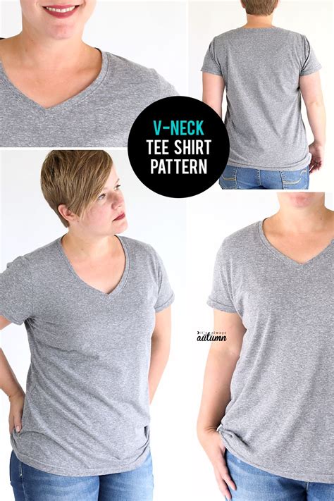 How To Make A V Neck T Shirt Free Sewing Pattern In Womens Size L
