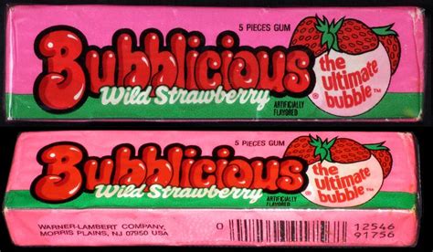 Bubblicious Wild Strawberry Bubble Gum Pack Late 1980s Early