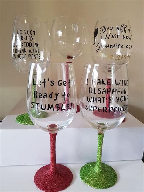 Custom Made Glitter Wine Glasses Using Cricut Unique Creations By