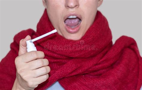 Sore Throat And Runny Nose Treatment Coughing Stock Image Image Of