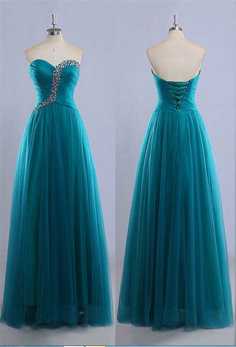 Strapless Sweetheart Beaded Ruched Floor Length Prom Dress Evening