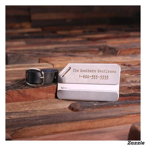 Durable Engraved Stainless Steel Luggage Tag Zazzle Personalized