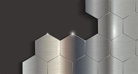 Silver Black Metallic Geometric Hexagon Background Free Texture