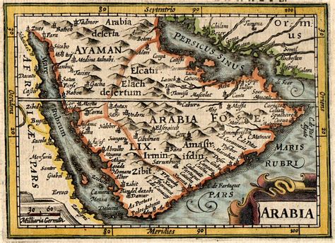 Bertius Early Map Of Arabia 1606 Michael Jennings Antique Maps And Prints