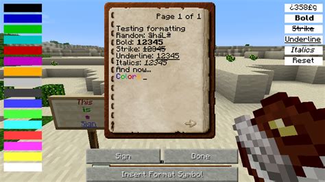 To make the colored signs in minecraft you need to use the section symbol followed by the color codes in your minecraft sign text. Text Formatting Mod for Minecraft 1.16/1.15.2 | MinecraftOre