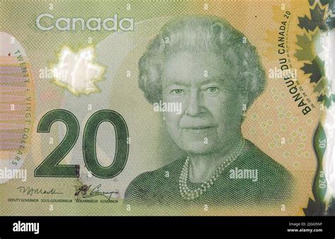 Twenty Dollars Banknote 20 Queen Elizabeth Ii Queen Of Canada