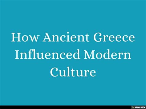 Pdf How Ancient Greece Influenced Modern Culture Dokumentips