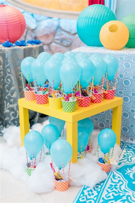 Prepare your materials for making the hot air balloon centerpiece. Events By Khadejah | Hot Air Balloon 1st Birthday | Photo ...