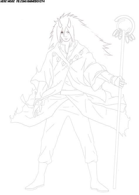 Madara Uchiha Sage Of The Six Paths Lineart By Animeboy274s On