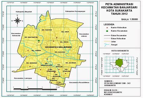 Peta Lengkap Indonesia Peta Administrasi Kecamatan Banjarsari Kota
