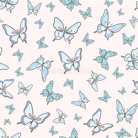 Vector Butterfly Seamless Repeat Pattern Background Stock Vector
