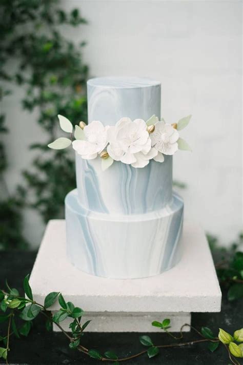 Picture Of A Slate Grey Marble Wedding Cake With White