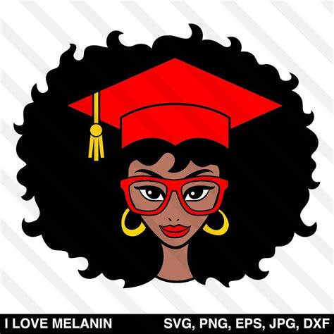 Graduation Black Woman Svg Black Girls Rock Black Girl Magic Afro Hair Pick Silhouette
