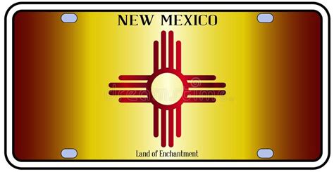 New Mexico Flag License Plate Stock Vector Illustration Of Star