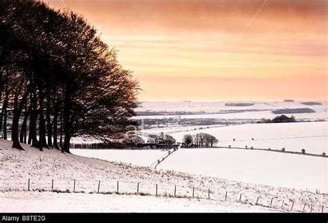 Stock Photo A Snowy Winter Day On Morgans Hill Looking Over The