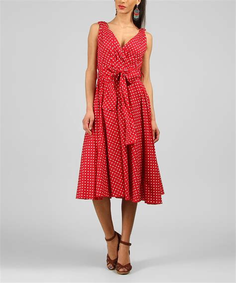 Red Polka Dot V Neck Dress Dresses A Line Dress Beautiful Outfits