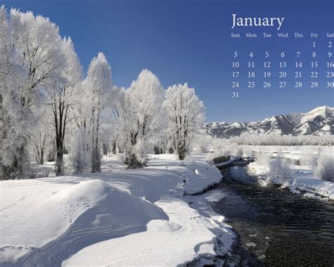Free Download Fresh Snow January 2010 Calender Wallpapers Hd Wallpapers