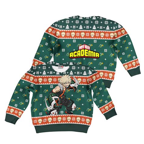 My Hero Academia Katsuki Bakugo Kids Anime Ugly Christmas Sweater