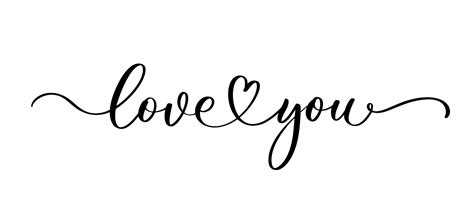 Love You Handwritten Typography Lettering Happy Valentines Day