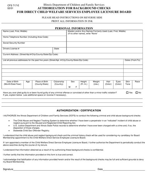 Form Cfs717 E Download Fillable Pdf Or Fill Online Authorization For