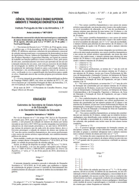 Disponibilidade não pode ser superior ao período normal do trabalho diário. Despacho Normativo n.º 16/2019 - Diário da República n.º ...