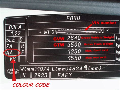 Ford Transit White Paint Code