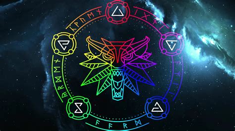 Hd wallpapers and background images. Witcher Game Sign Wheel RGB Live Wallpaper - MotionDesktop