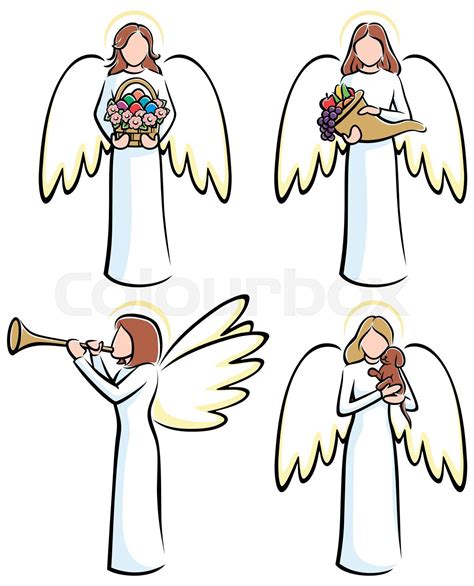 Angels Set Part 3 Stock Vector Colourbox