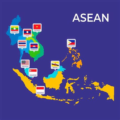 Asean Karte Infografik Kostenlose Vektor