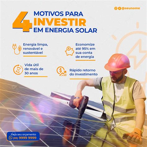 Social Media Motivos Para Investir Em Energia Solar Psd Edit Vel