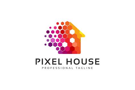 Pixel House Logo 258801 Logos Design Bundles