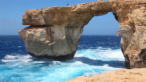 Island Of Malta Azure Window Sea Coast Waves Wallpaper Other