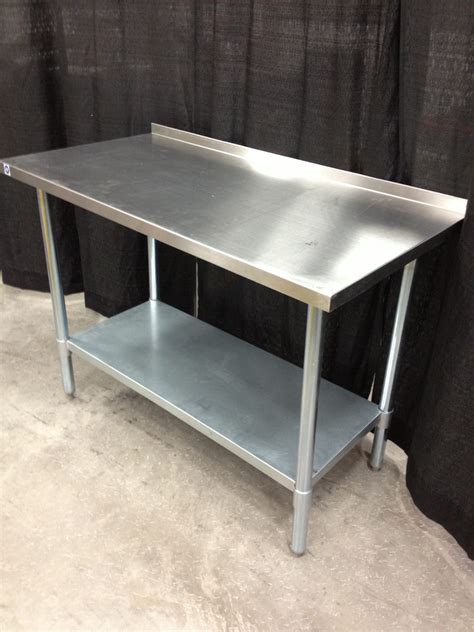 Stainless Steel Work Table With Undershelf 30x60 With Backsplash Db