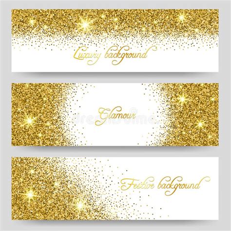 Vector Glitter Banners Glittering Greeting Card Design Stock Vector