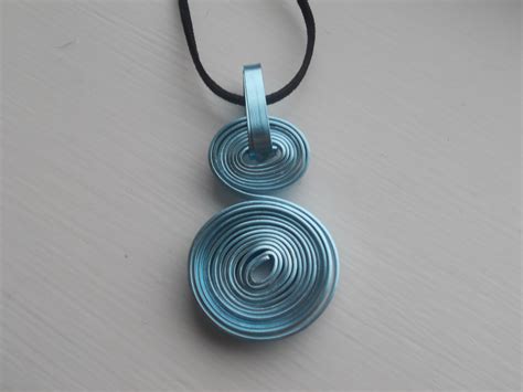 Hand Made Spiral Pendant Made With Flat Aluminium Wire Wire Pendant
