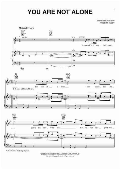 You Are Not Alone Piano Sheet Music Onlinepianist
