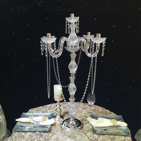90cm Tall Table Centerpiece Acrylic Crystal Candelabras Candle Holder