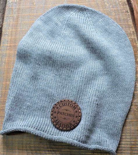 Beanies With Custom Leather Patches Leather Patches Sewing Leather