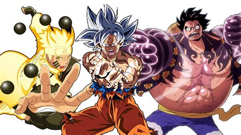 Dbzmacky Goku Vs Naruto Vs Luffy Power Levels Evolution All Forms